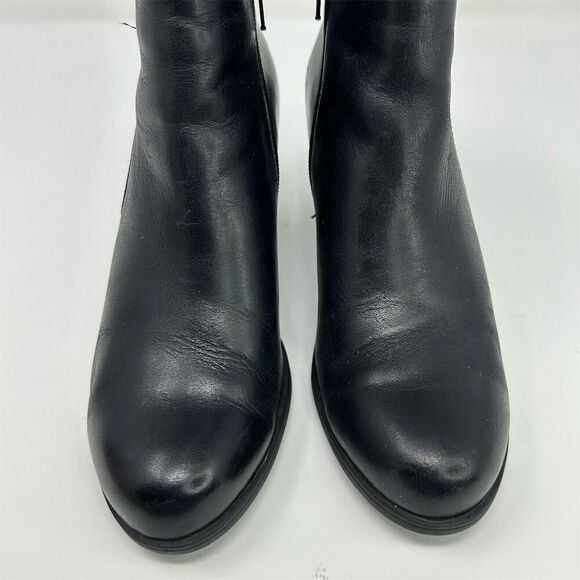Born Women's Black Leather Ankle Booties Mid Heel Casual Zip Closure Size 7.5 - Picture 6 of 14